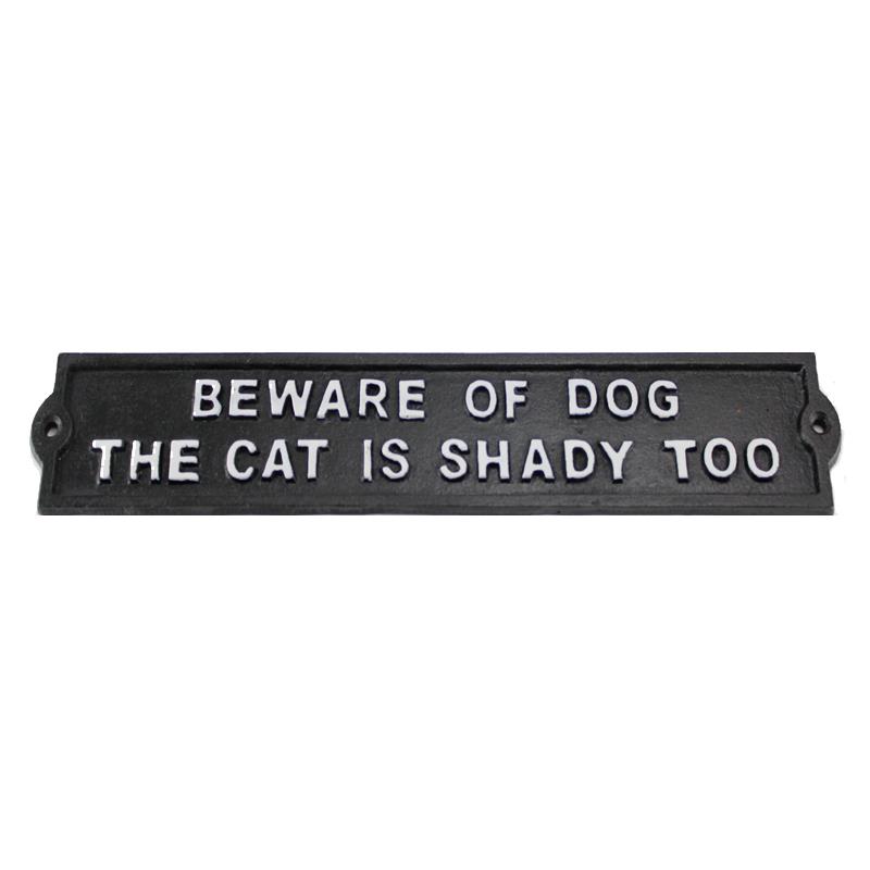 Cast Iron Beware Dog/Cat Sign