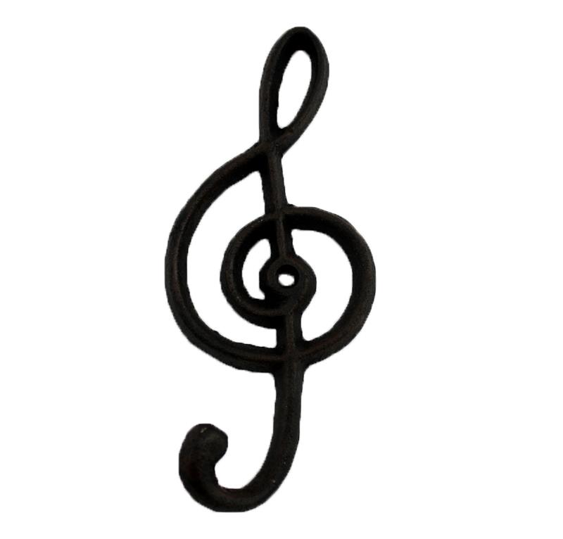 Cast Iron Treble Clef Hook =