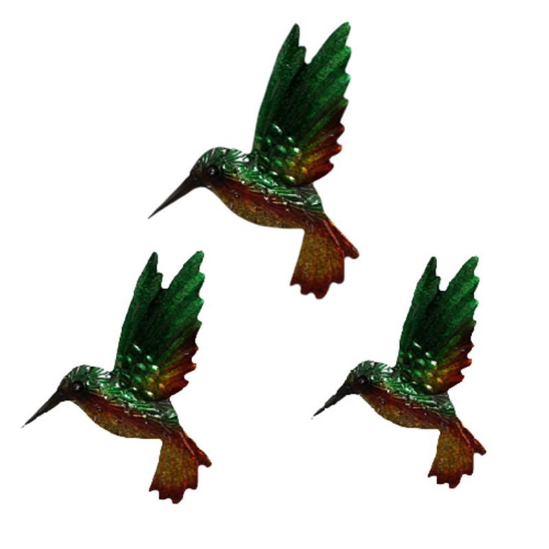 S/3 Hummingbird Wall Plaques