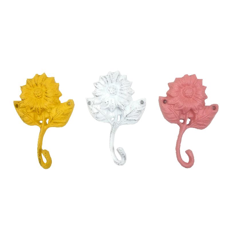 3 Asst. Cast Iron Flower Hook