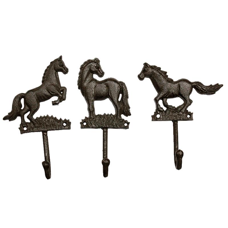 3 ASST Horse Hooks Brown