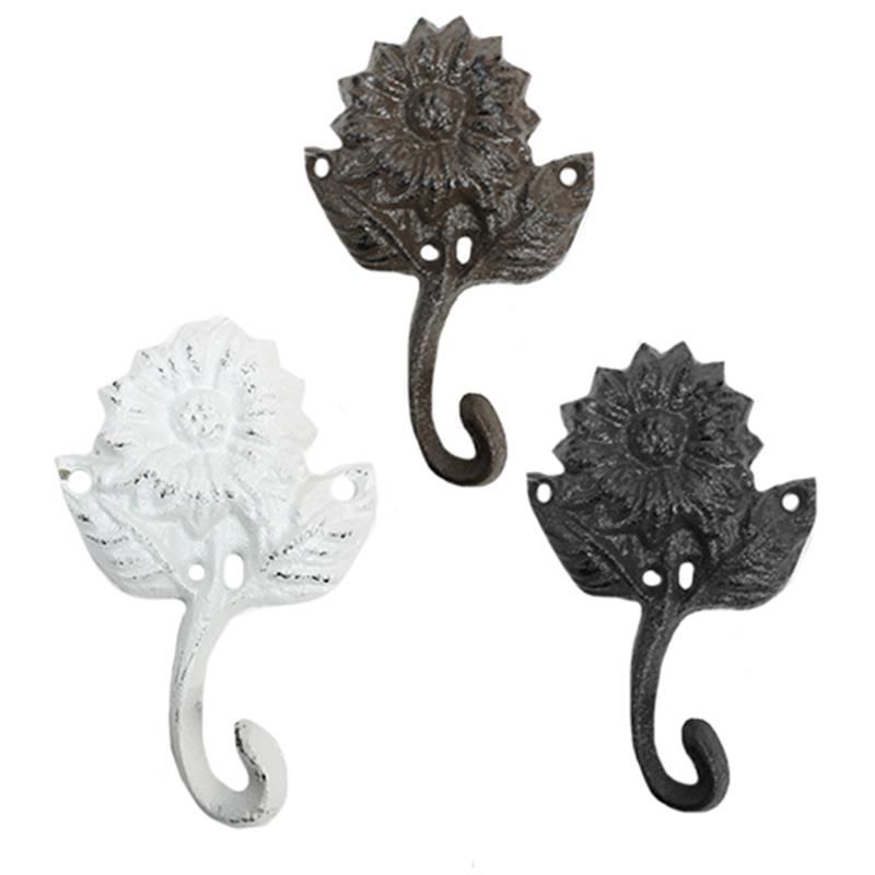 Cast Iron Flower Hook 3 Asst