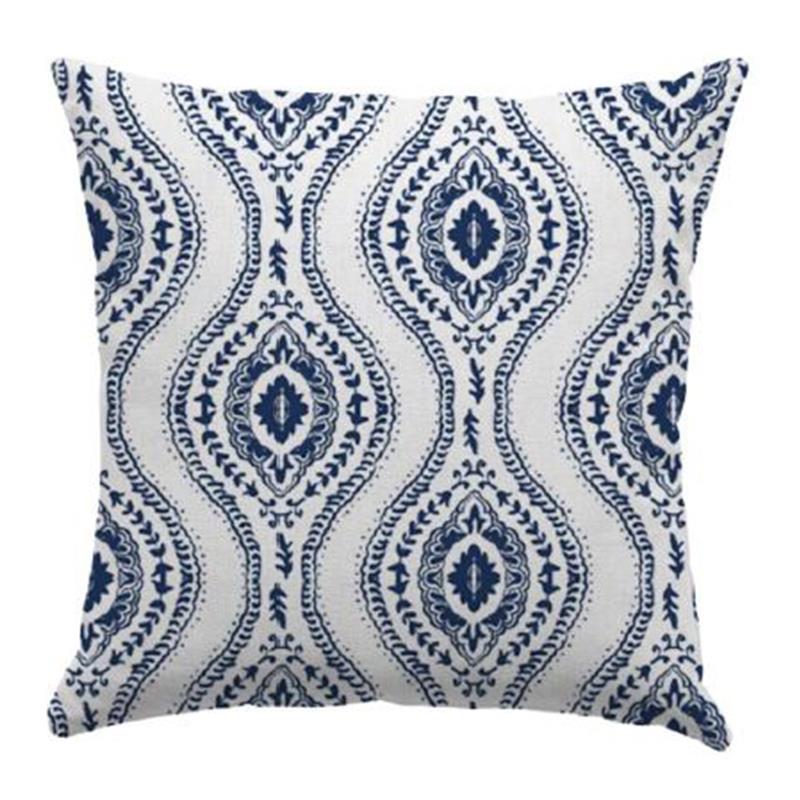 Outdoor Pillow Navy Paisley