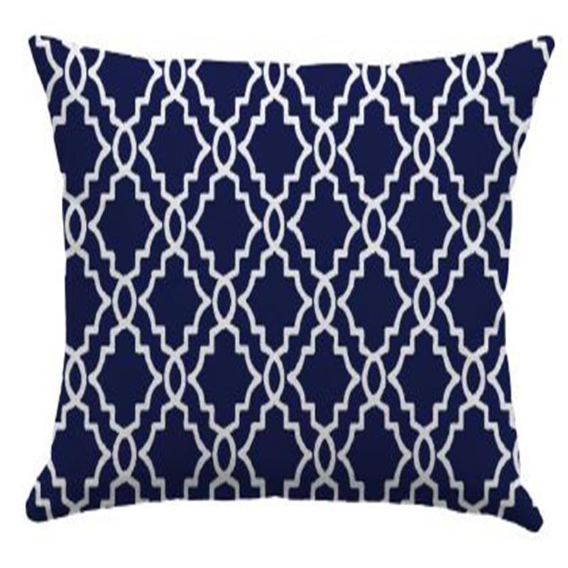 Outdoor Pillow Navy Lattice