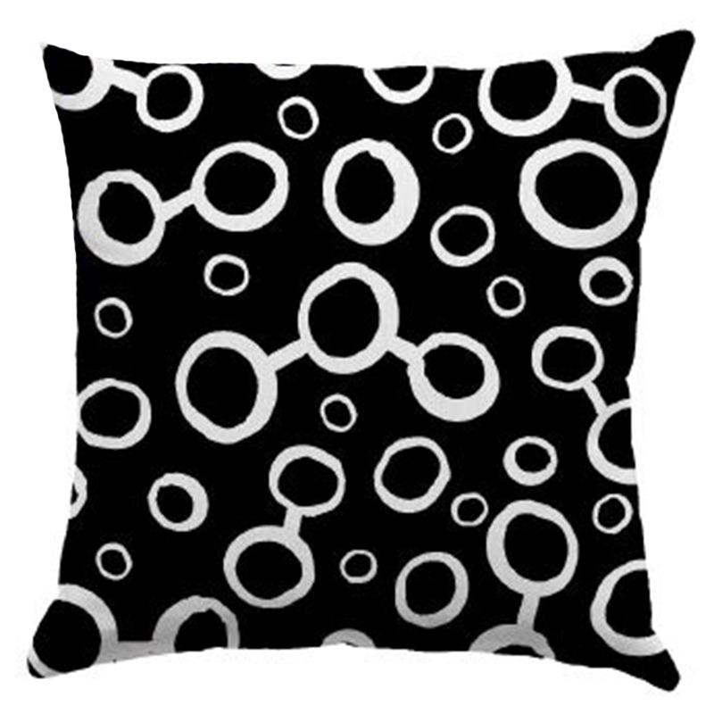 Outdoor Pillow Black Bubbles