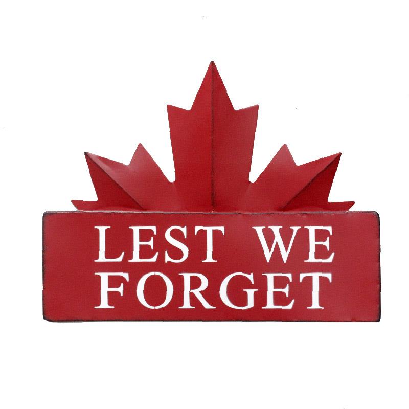 Maple Leaf Sign Lest We Forget