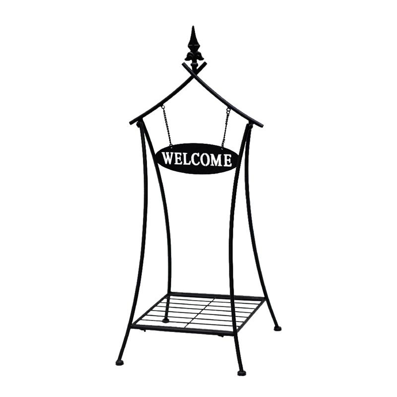 Plant Stand with Welcome Sign