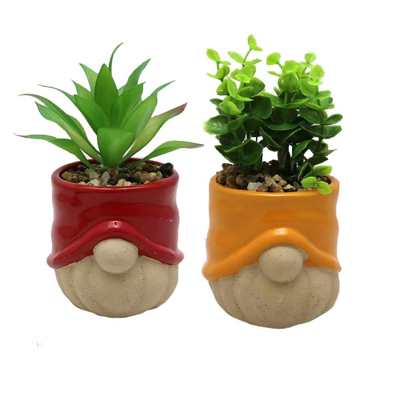 2  ASST Gnome Planter w/Plant