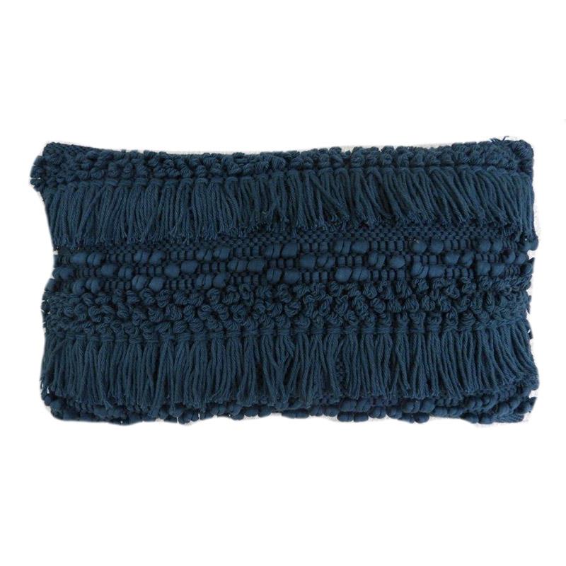 Blue Shag Lumbar Pillow