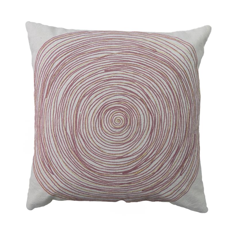 Embroidered Rose Sq Pillow