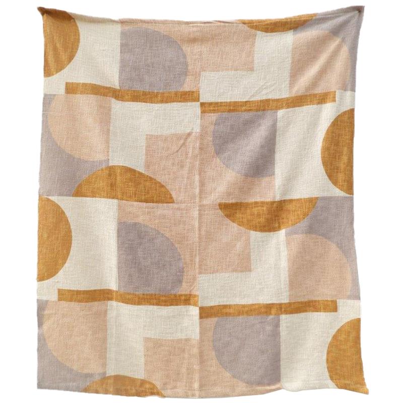 Graphic Cotton Linen Throw