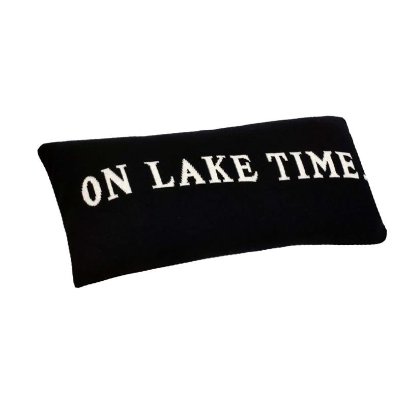 On Lake Time Knit Pillow