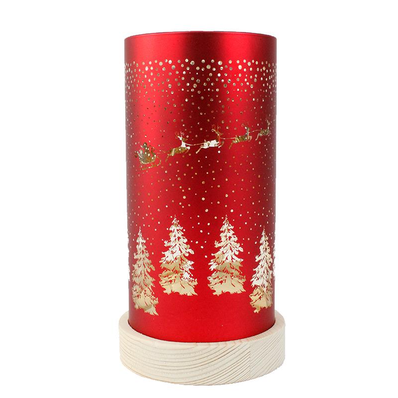 Red LED Santa Sleigh Lantern