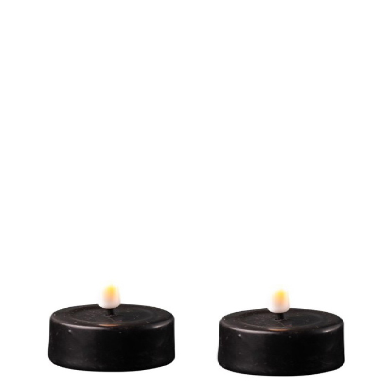 BLACK LED JUMBO TEALIGHT 2.5