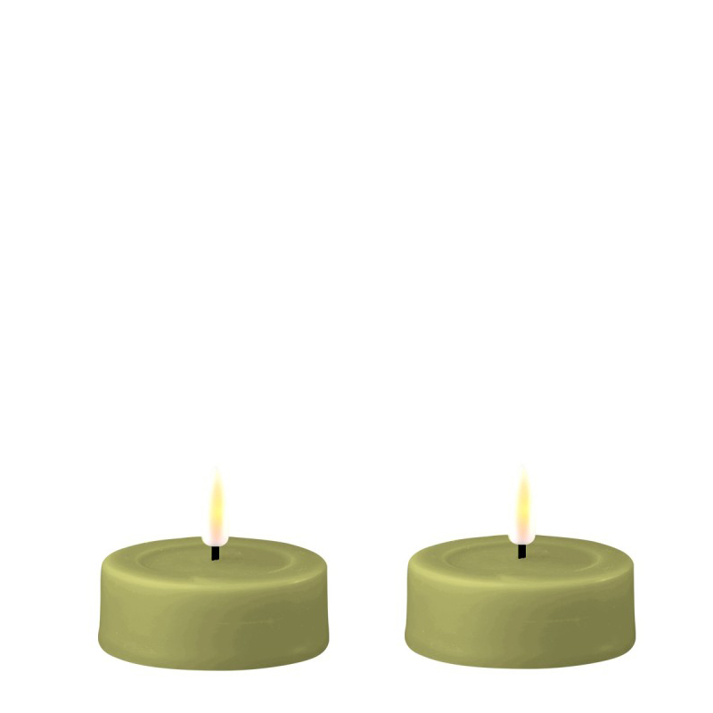 OLIVE GREEN LED JUMBO TEALIGHT