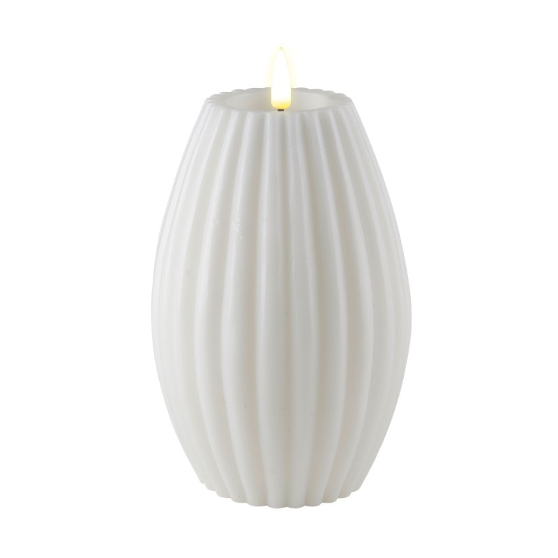 STRIPE CANDLE WHITE 4x6 INCH