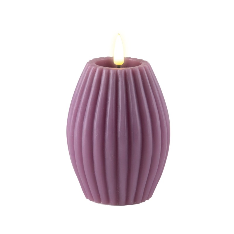 STRIPE CANDLE PURPLE 3X4 INCH