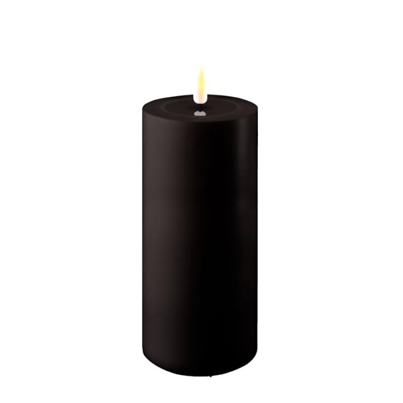 BLACK OUTDOOR LED CANDLE 3x6