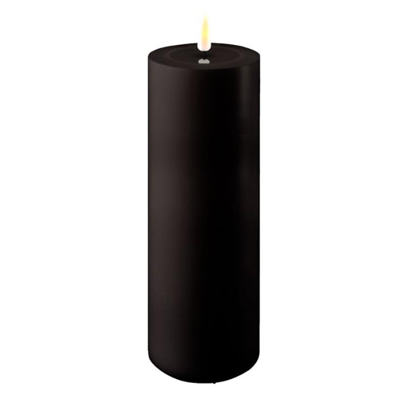 BLACK OUTDOOR LED CANDLE 3x8