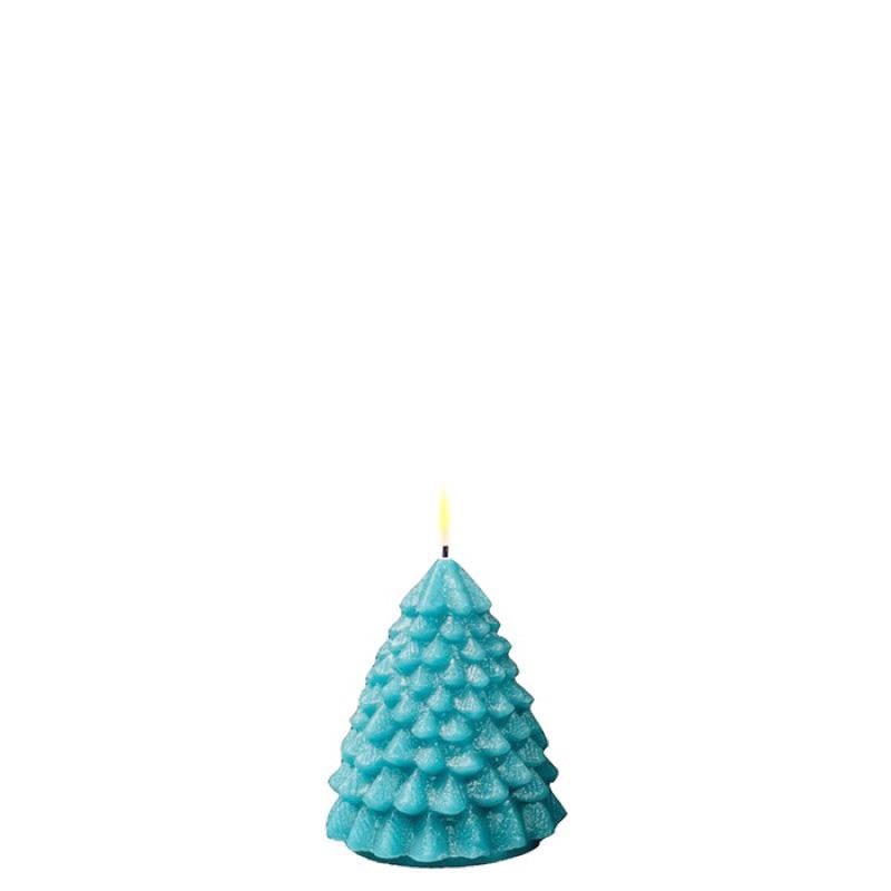 TREE CANDLE TEAL 5.5 INCH