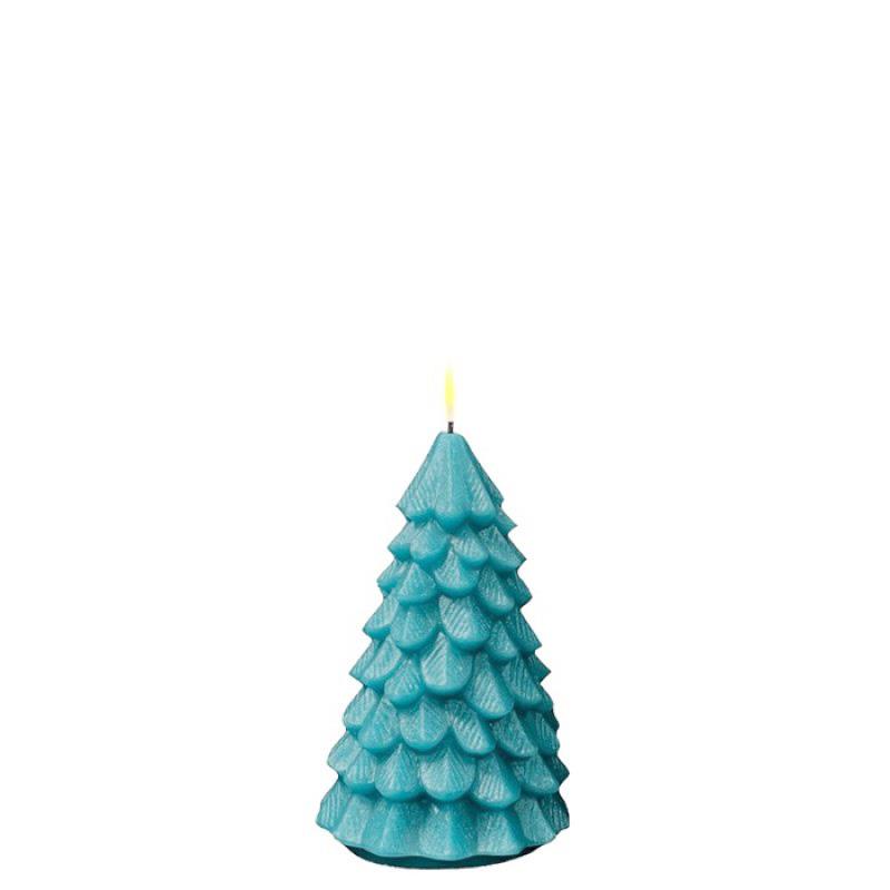 TREE CANDLE TEAL 7.5 INCH