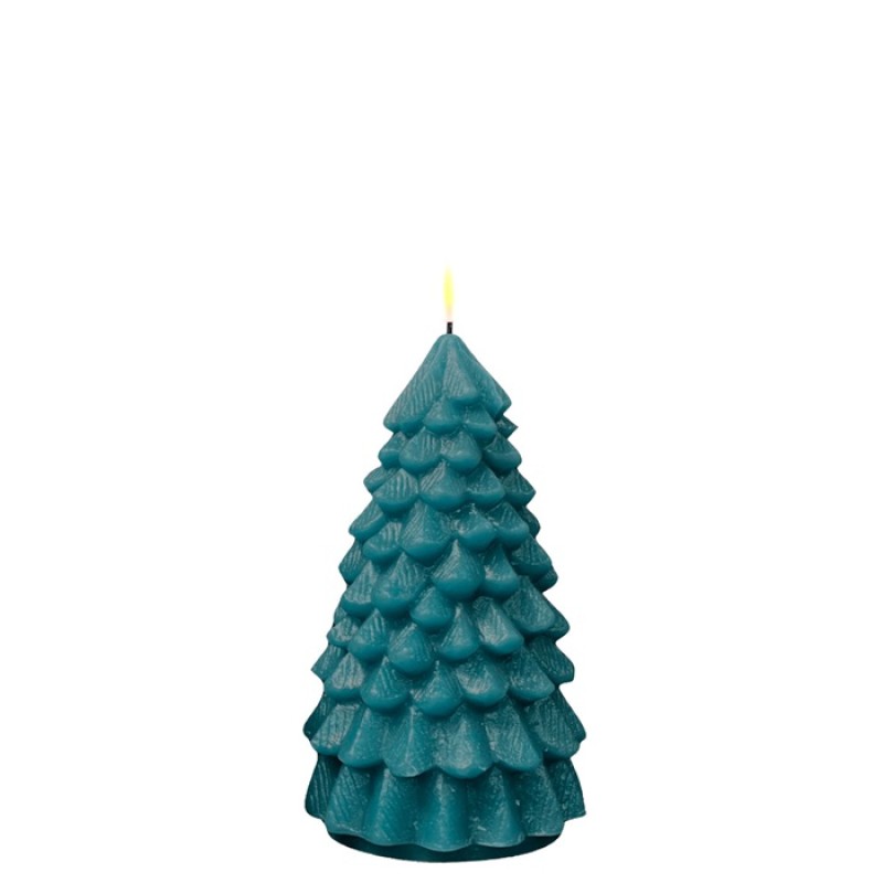 TREE CANDLE TEAL 8.75 INCH