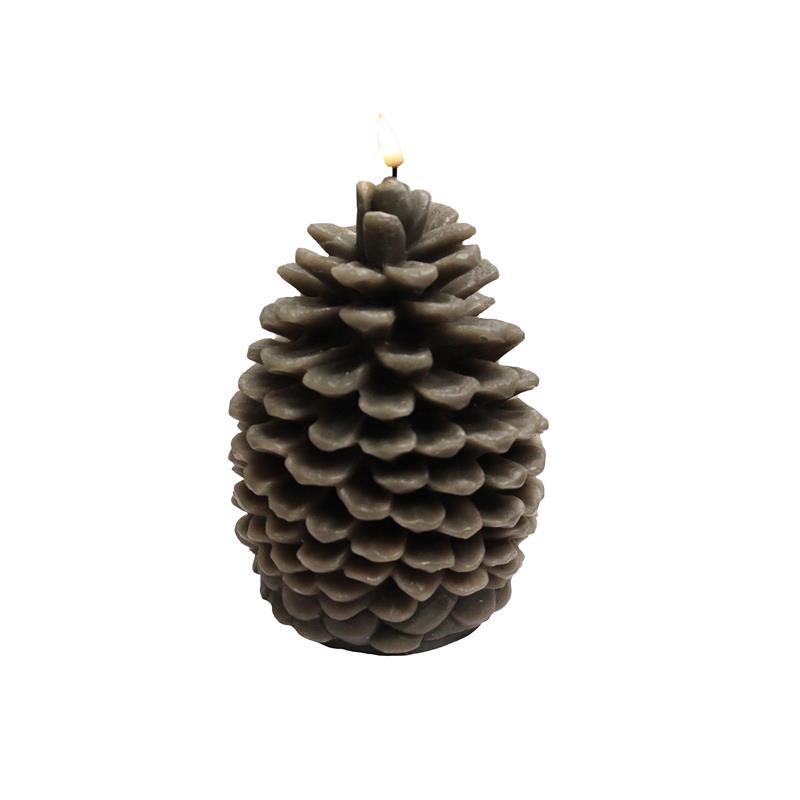 PINE CONE CANDLE BRWN 6 INCH